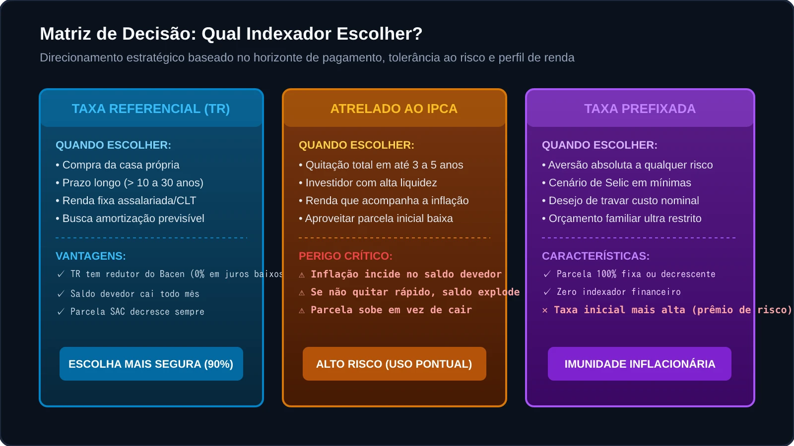 Matriz de Decisão: Qual Indexador Escolher?